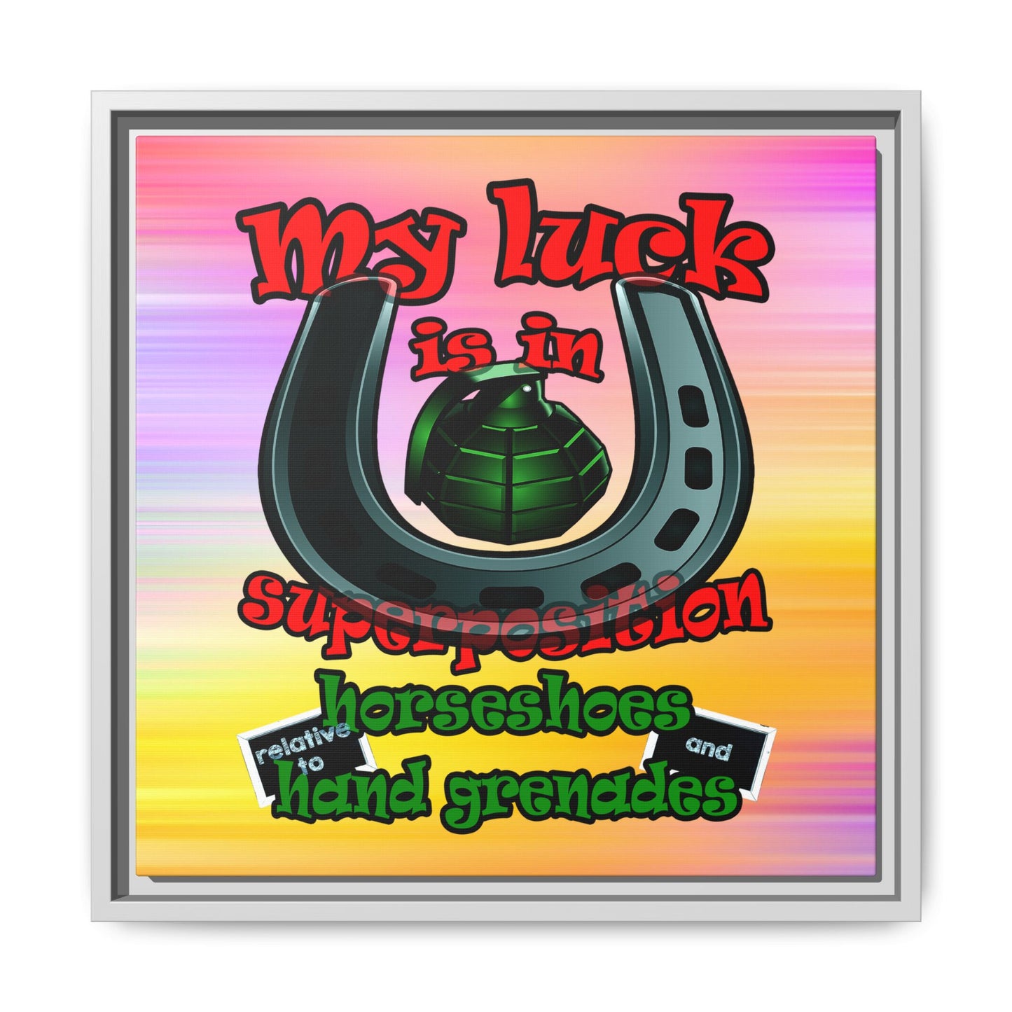 my luck - framed canvas art (color blur)
