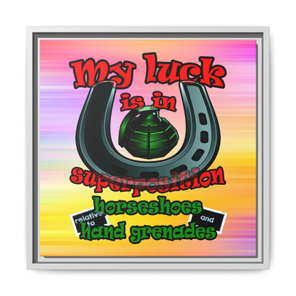 my luck - framed canvas art (color blur)