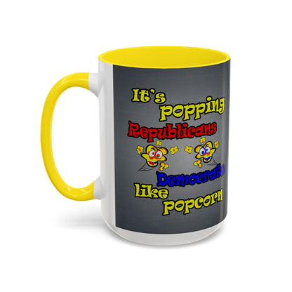 popping like popcorn - Accent Mug (grey-light grey)