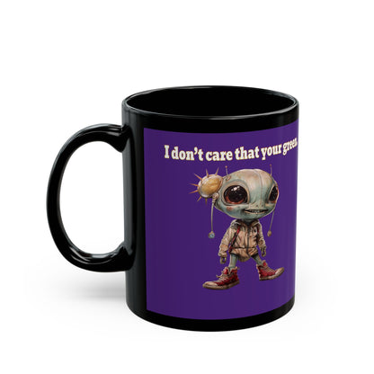 I don't care that your grey - Black Mug (purple)