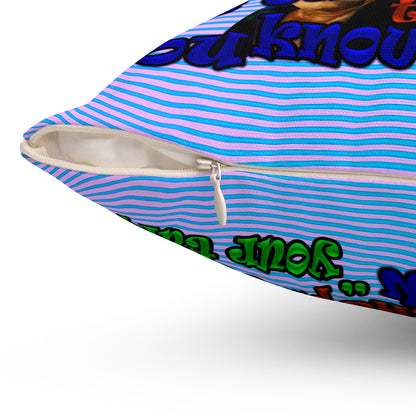 high noon - Spun Polyester Square Pillow - (light blue-purple wave)