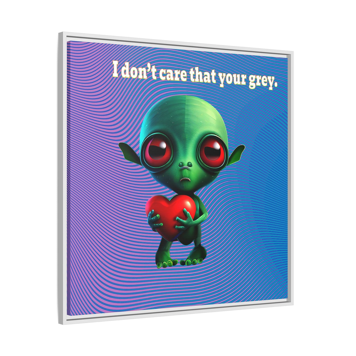 I don't care that your grey - framed canvas art (light blue-purple wave)