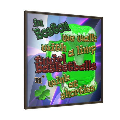 celtics logo - framed canvas art (grey-pink wave)