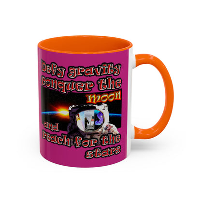 defy conquer reach - Accent Mug (pink)