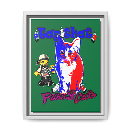 tag that - framed canvas art (dark green)