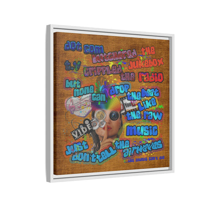 drop the beat - framed canvas art (brown papyrus)
