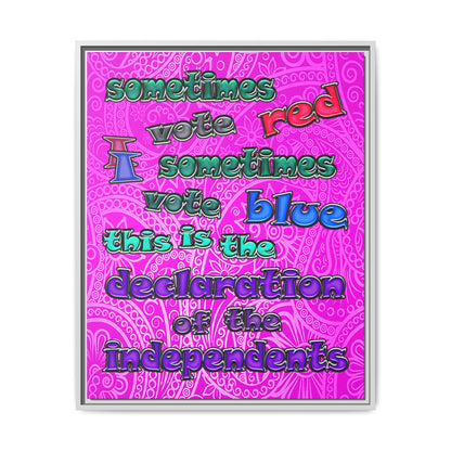 declaration of the independents - framed canvas art (pink swirl)