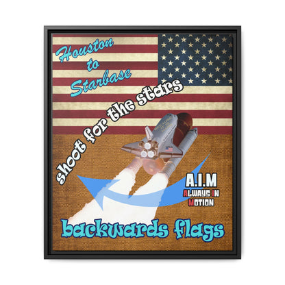 shoot for the stars - framed canvas art (brown papyrus)