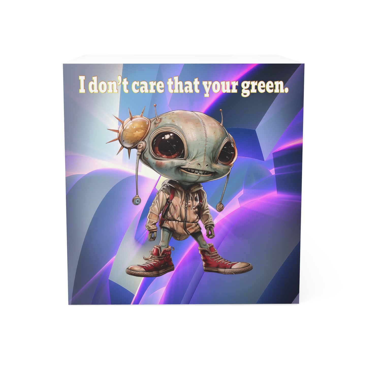 I don't care that your green - note cube (grey-pink wave)