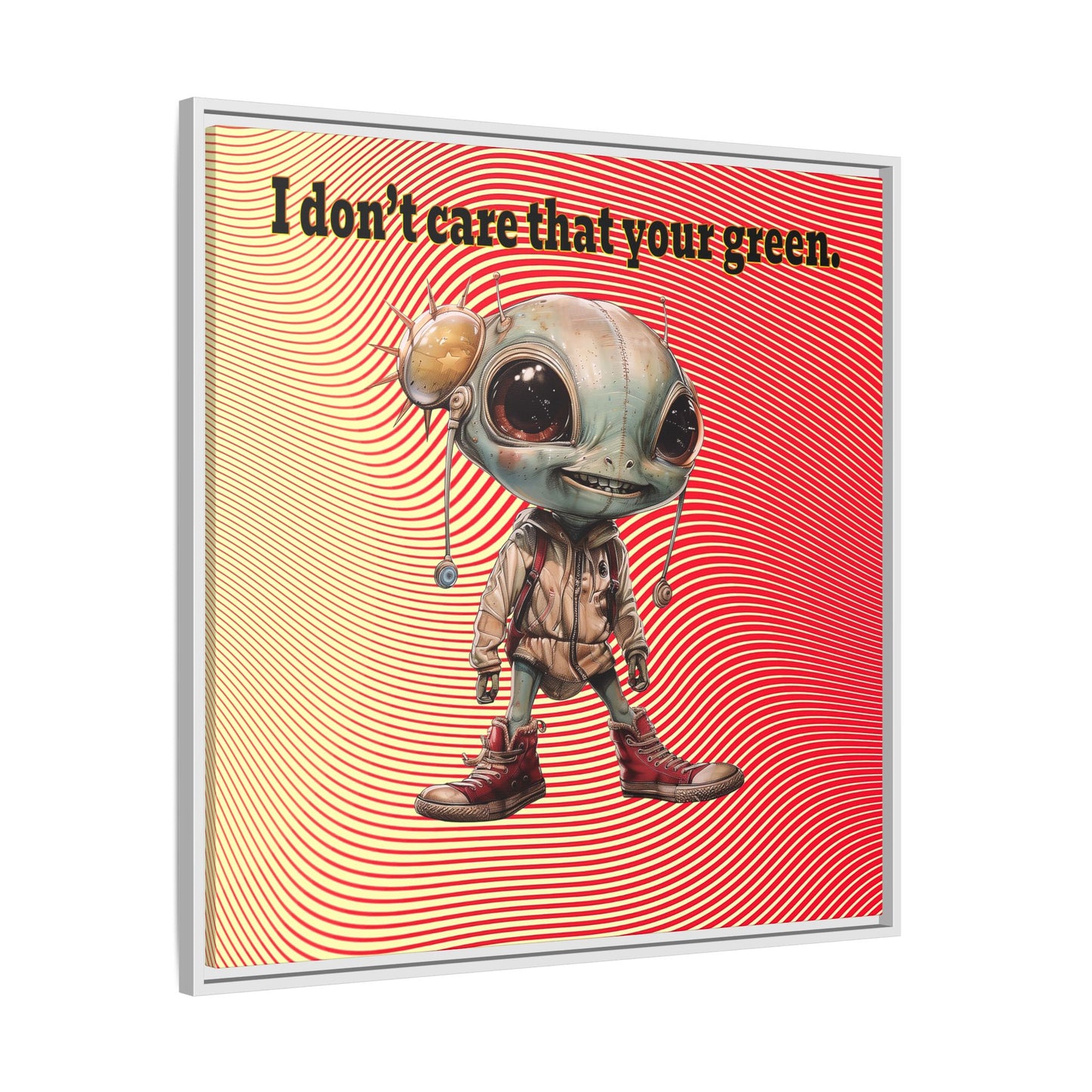 I don't care that your green - framed canvas art (yellow-orange wave)