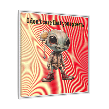 I don't care that your green - framed canvas art (yellow-orange wave)