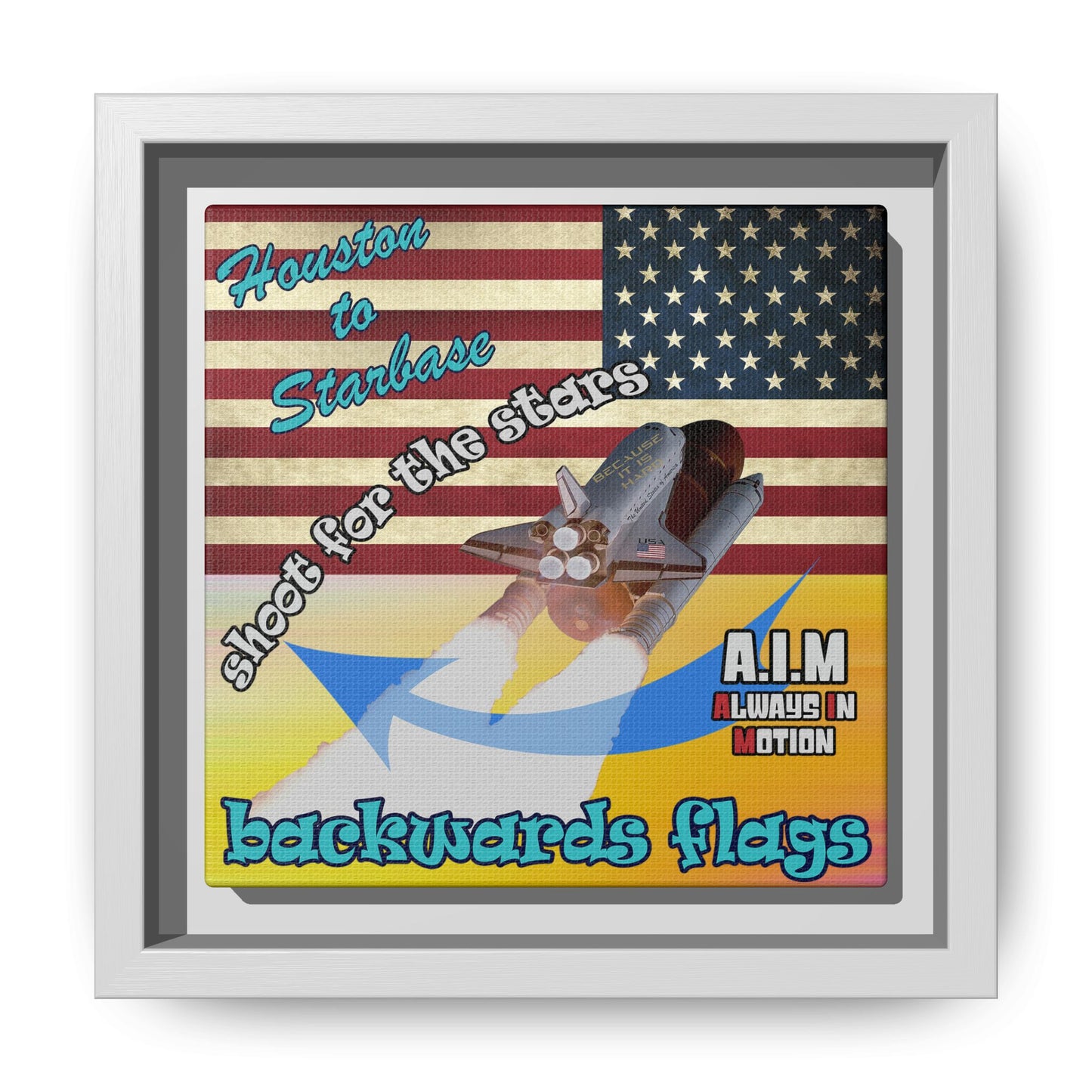 shoot for the stars - framed canvas art (color blur)