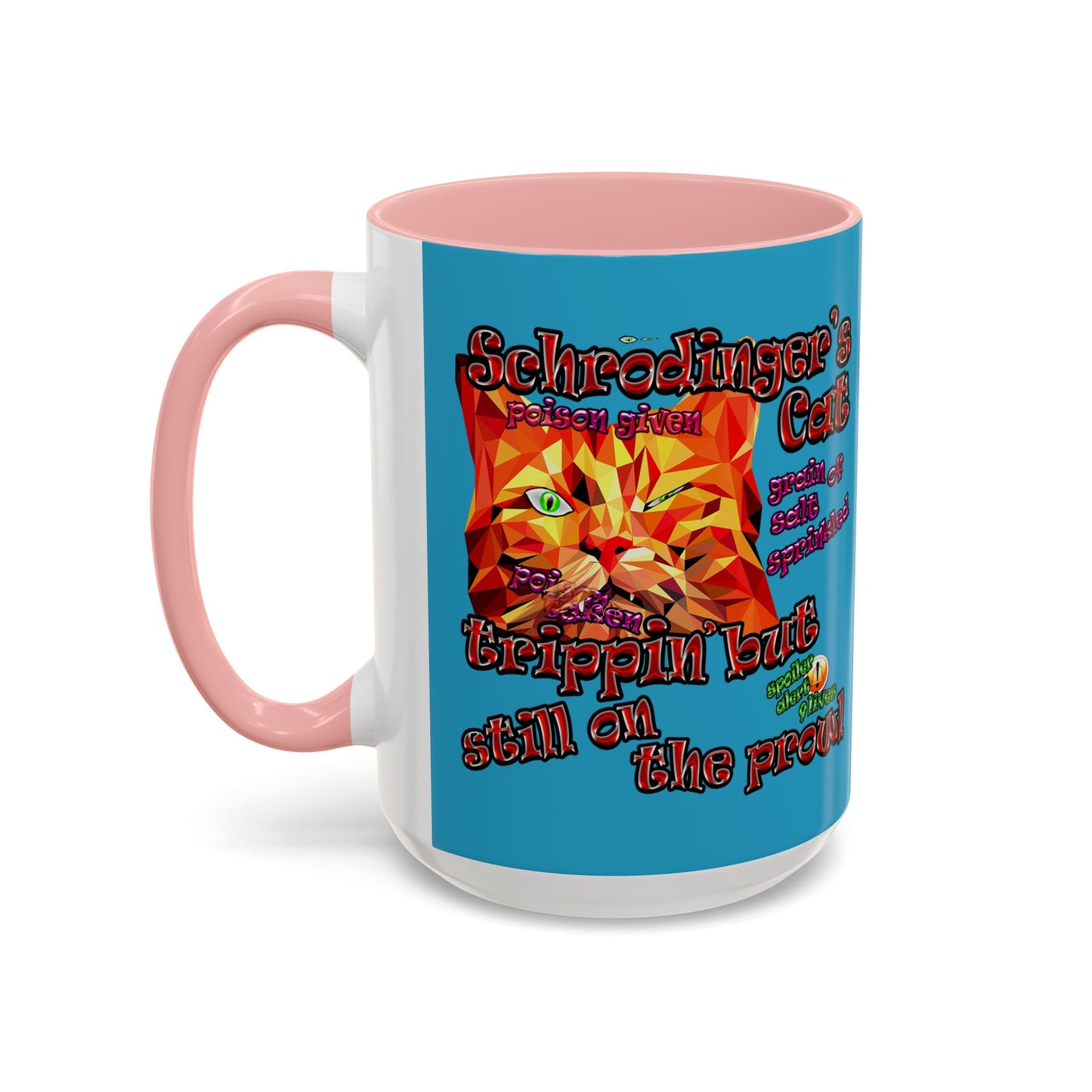 schrodinger's cat - Accent Mug (turquoise)
