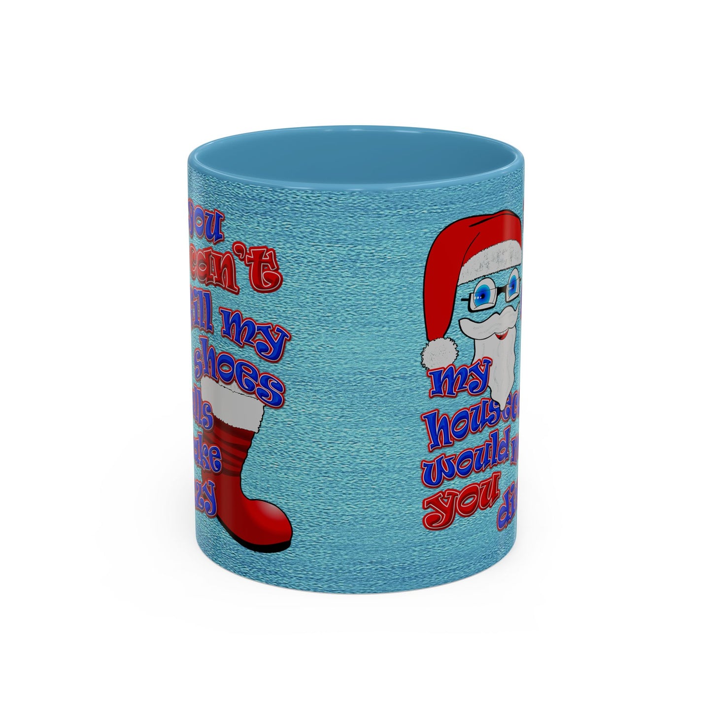 santa's shoes - Accent Mug (faded dark blue)