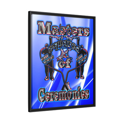 em cee squared - framed canvas art (blue-white wave)