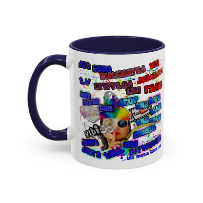 drop the beat - Accent Mug (white)