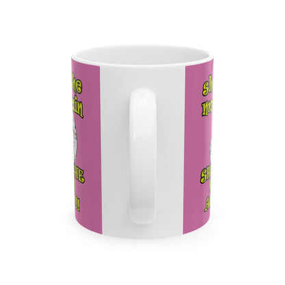 shoot the moon again - White Mug (light pink)