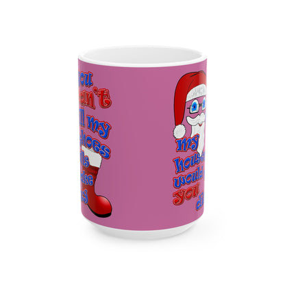 santa's shoes - White Mug (light pink)