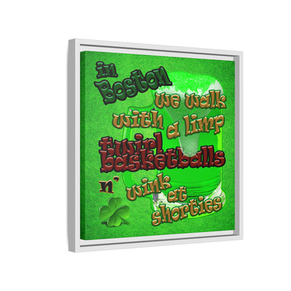 celtics logo - framed canvas art (green turf)