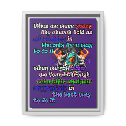 doggystyle - framed canvas art (purple)