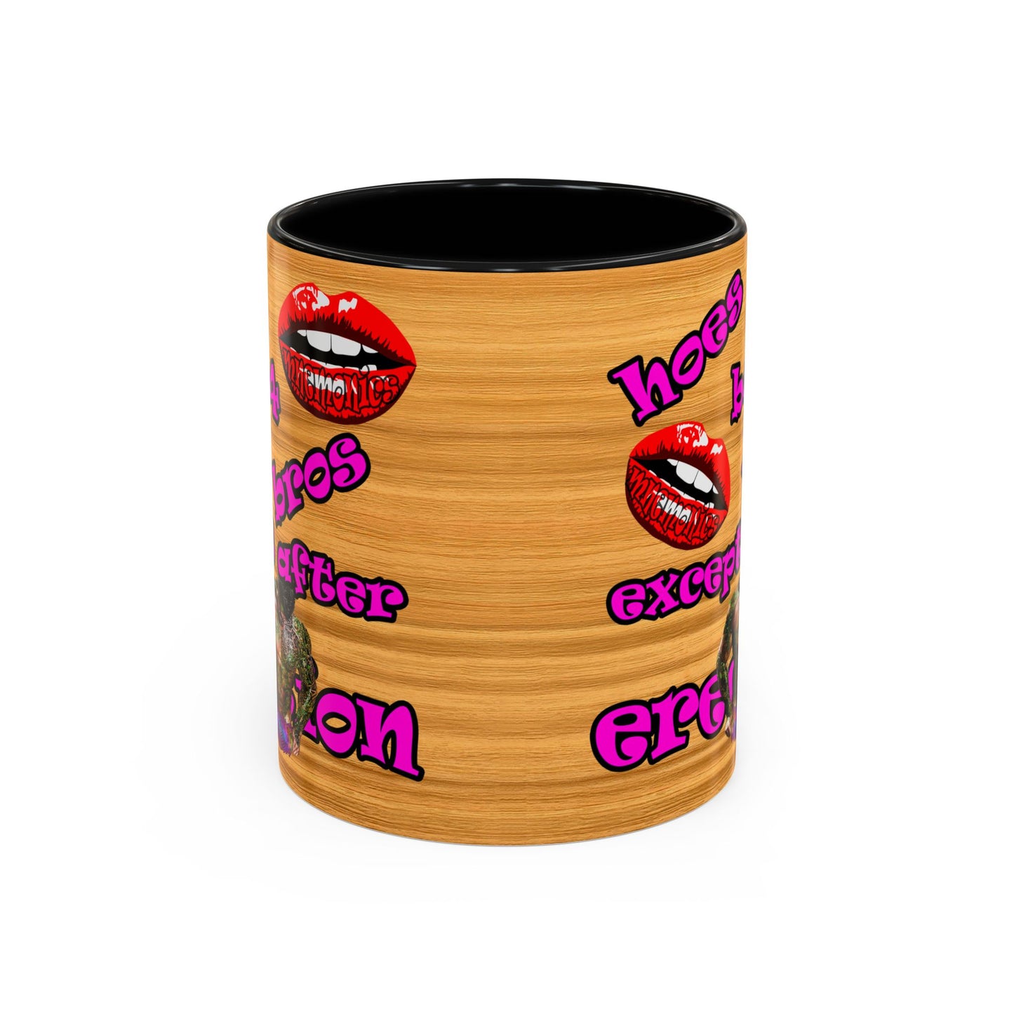 hoes b4 bros - Accent Mug (butterscotch wood finish)
