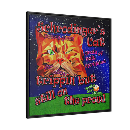 schrodinger's cat - framed canvas art ('snoops' background)