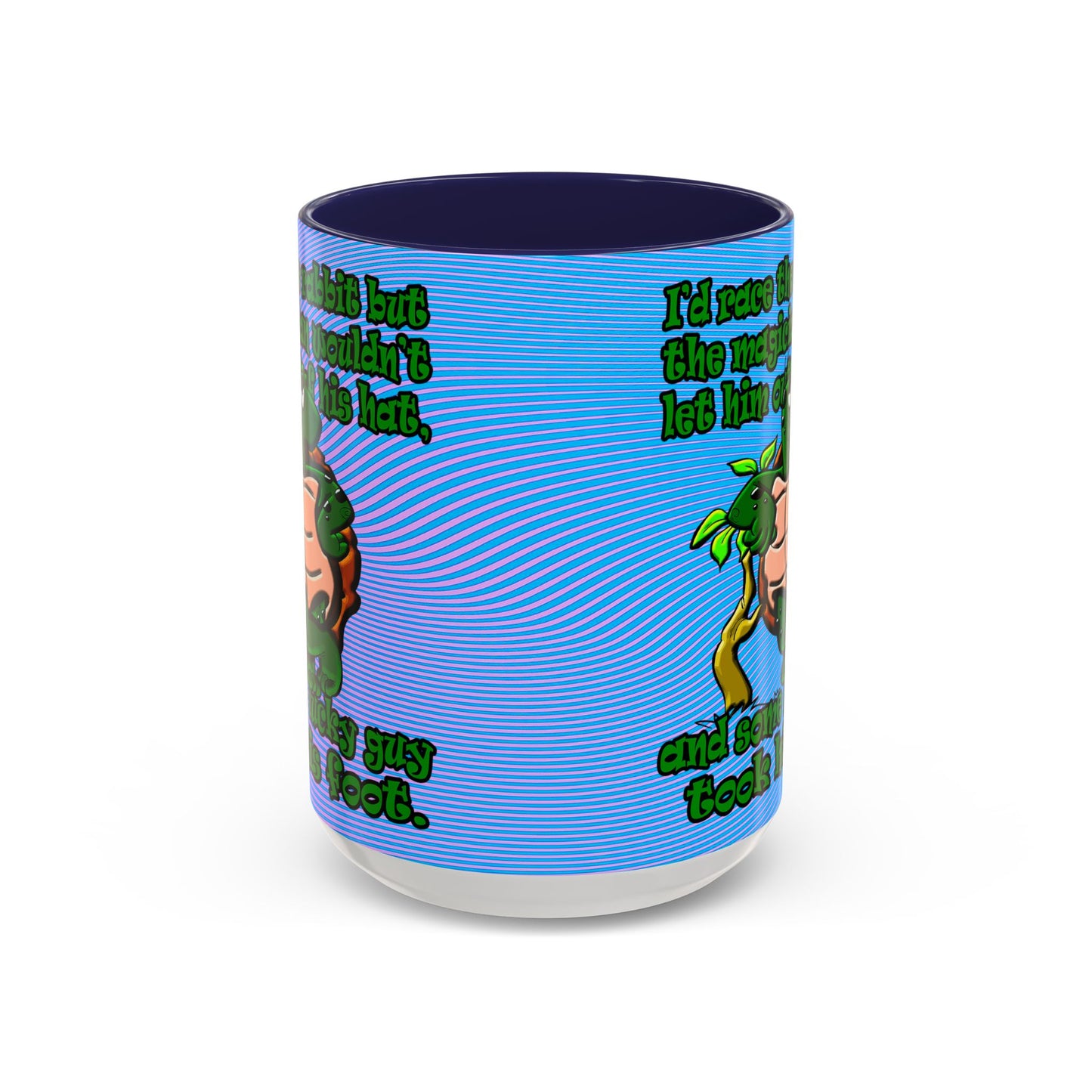 turtle race - Accent Mug (light blue-purple wave)