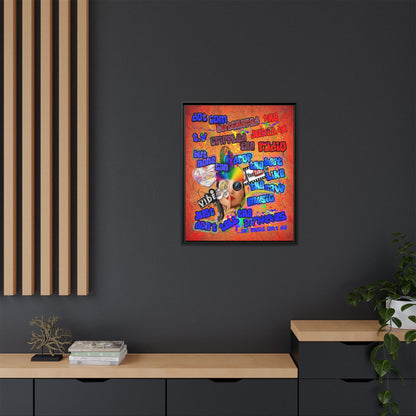 drop the beat - framed canvas art (burnt orange)