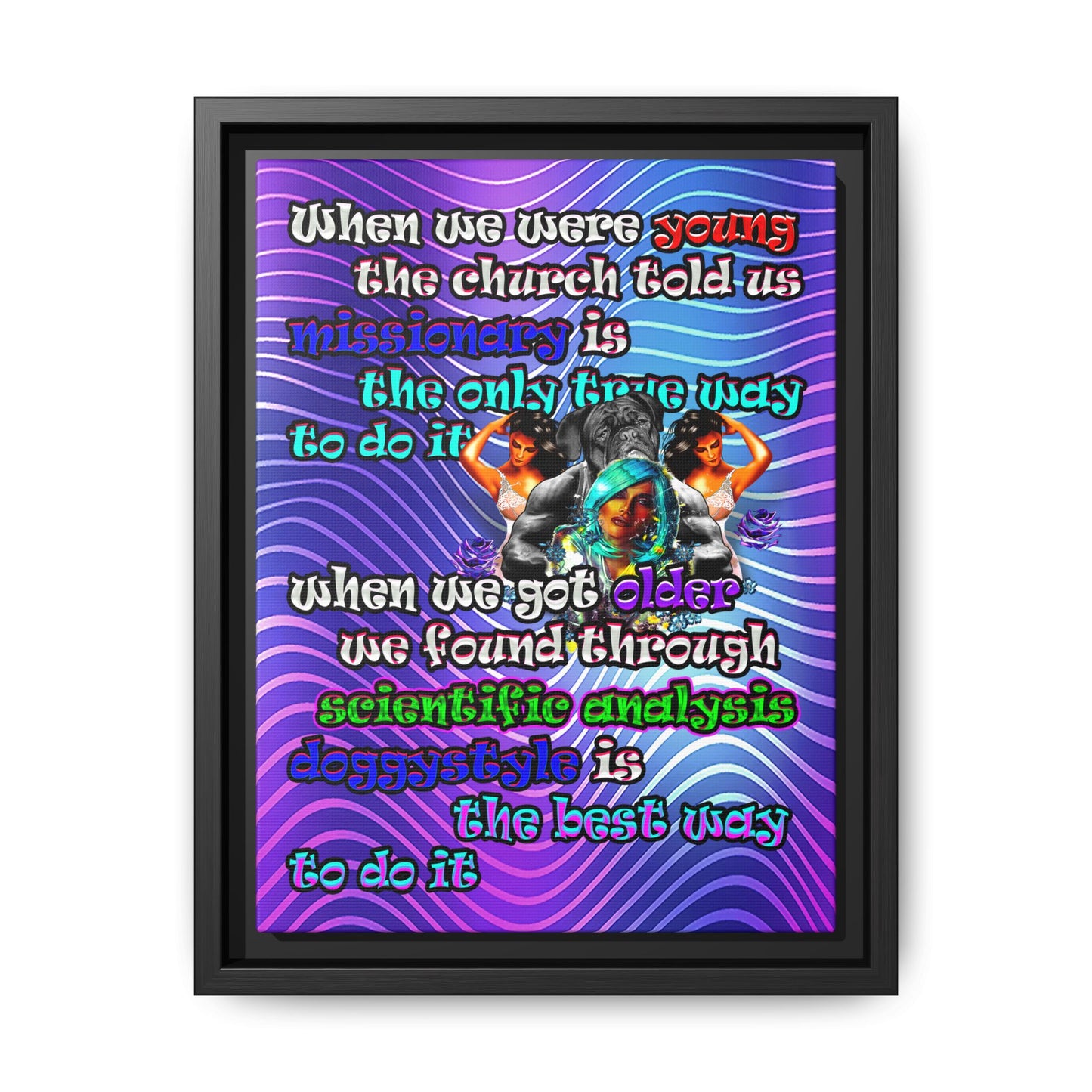 doggystyle - framed canvas art (purple wave)