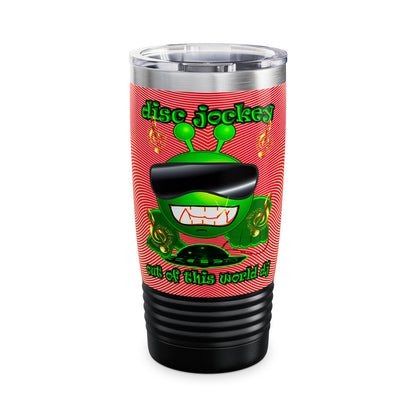 disc jockey - Ringneck Tumbler, 20oz (yellow-orange wave)