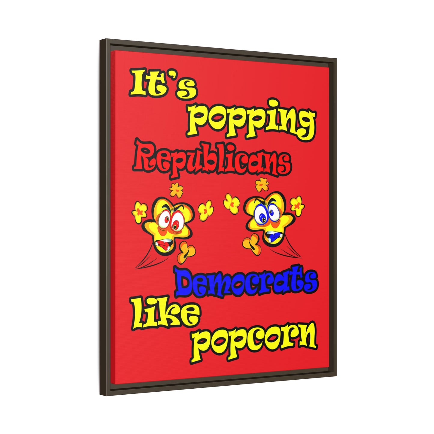 popping like popcorn - framed canvas art (red)
