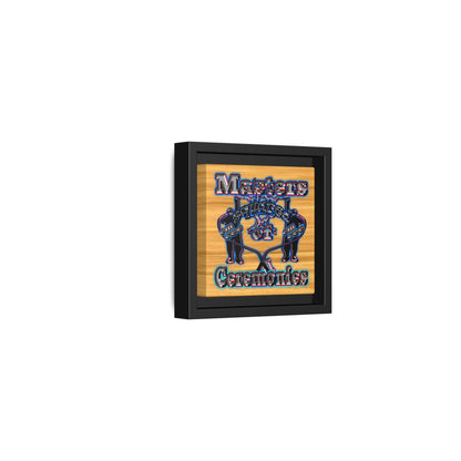 em cee squared - framed canvas art (butterscotch wood finish)