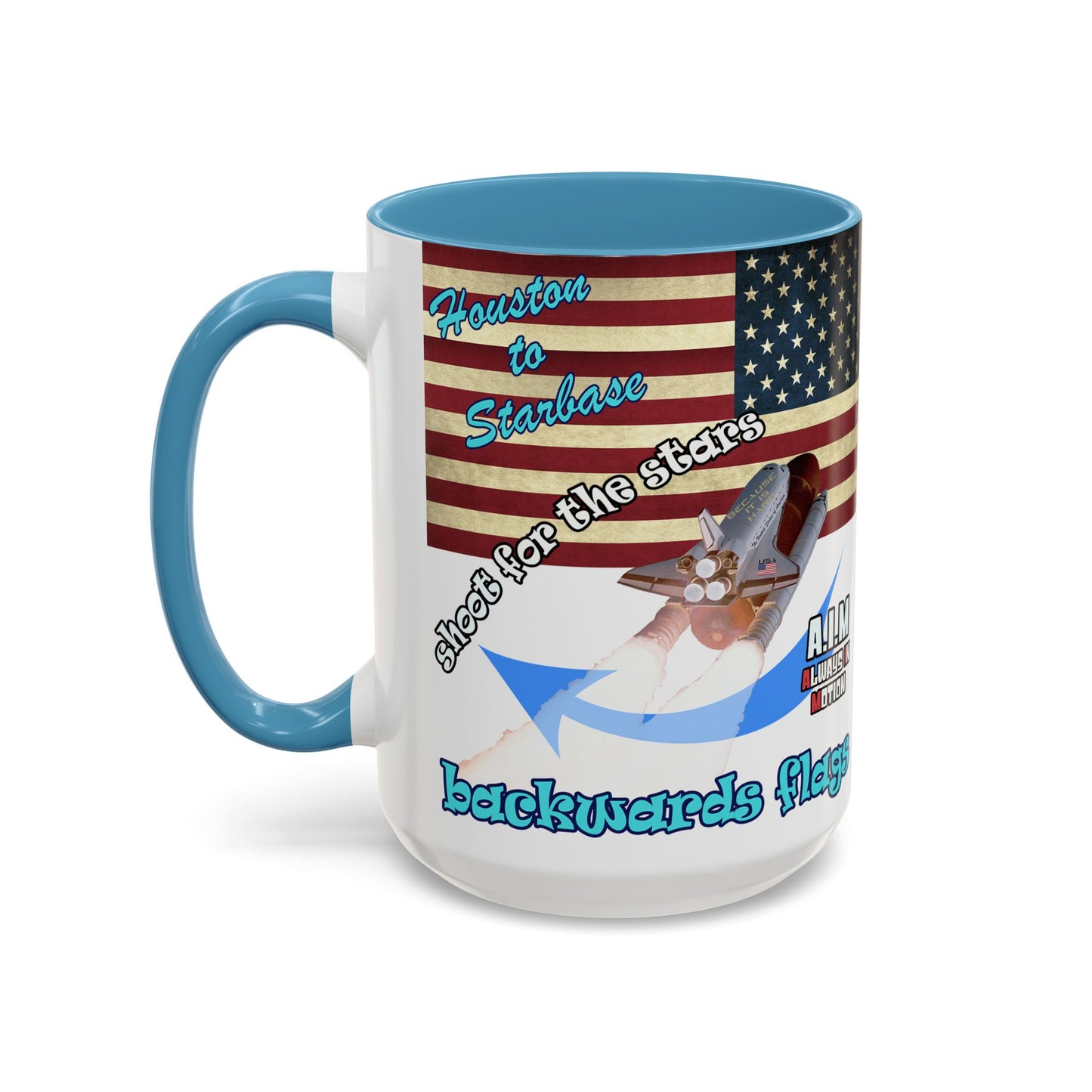 shoot for the stars - Accent Mug (white)