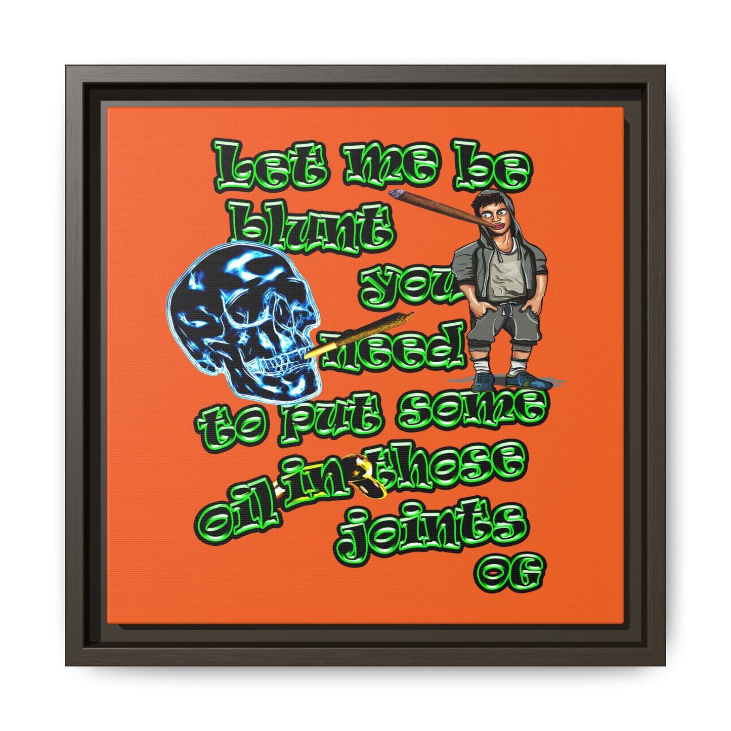 og - framed canvas art (orange)
