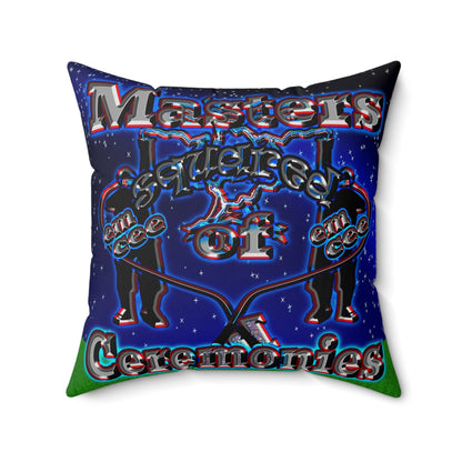 em cee squared - Spun Polyester Square Pillow - ('snoops' background)