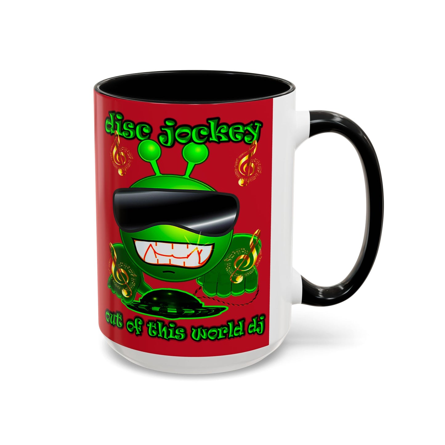 disc jockey - Accent Mug (dark red)