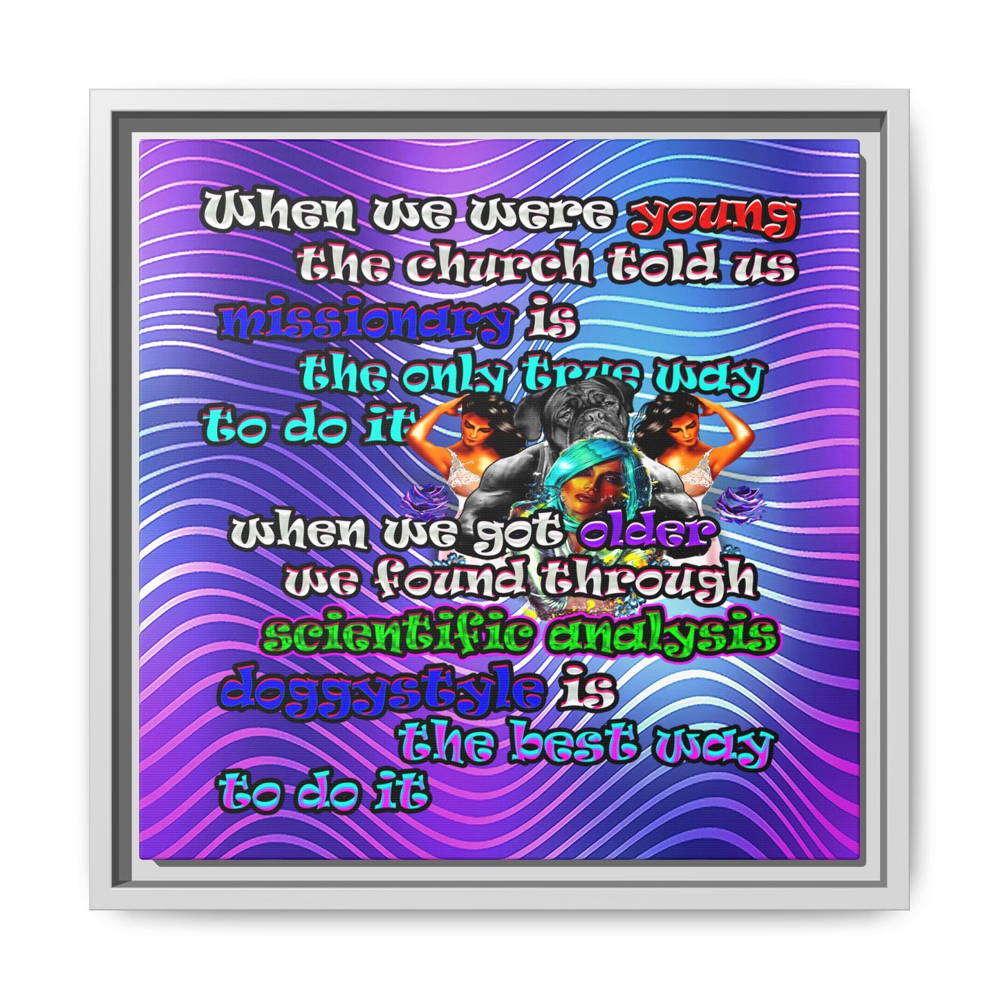 doggystyle - framed canvas art (purple wave)