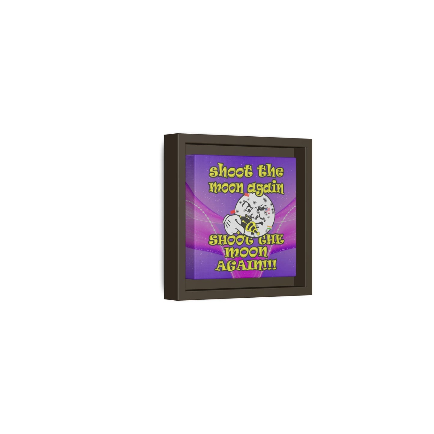 shoot the moon again - framed canvas art (purple-pink wave)
