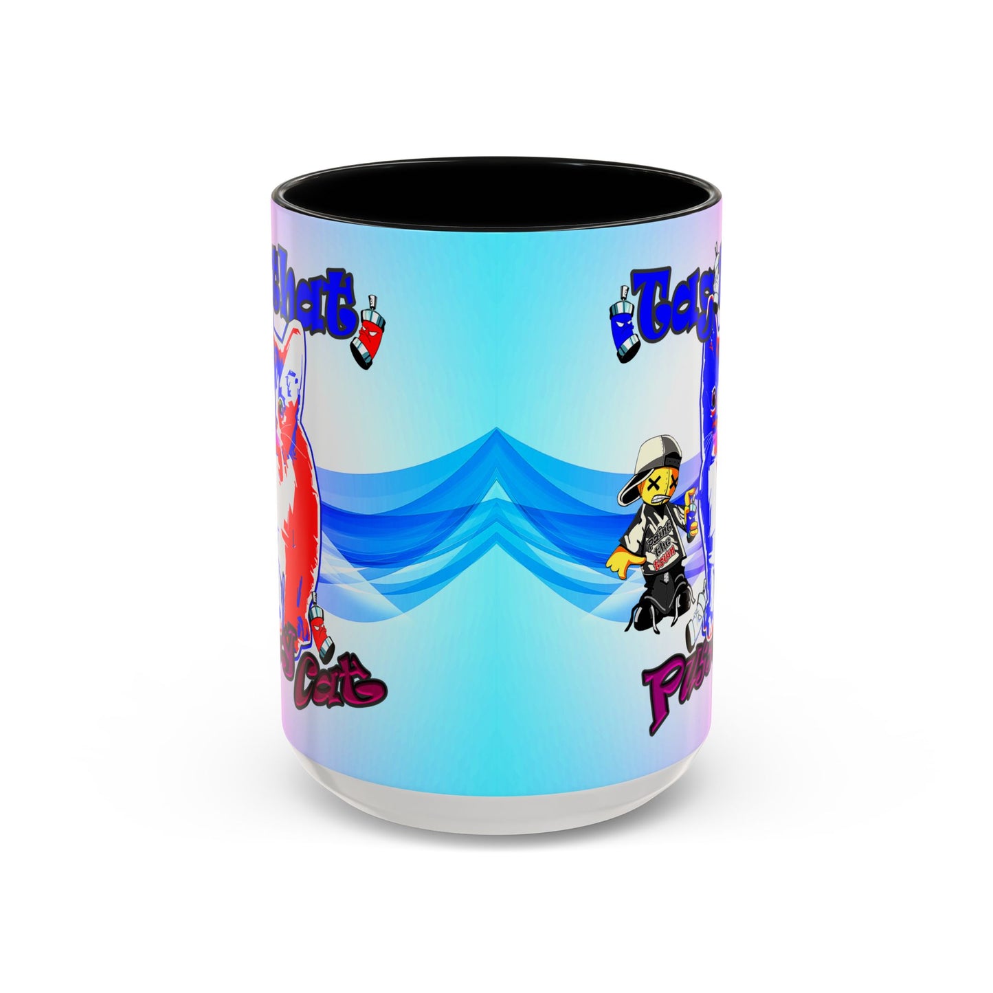 tag that - Accent Mug (light blue-pink wave)