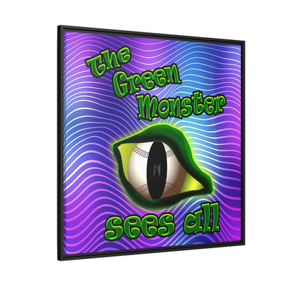 green monster - framed canvas art (purple wave)
