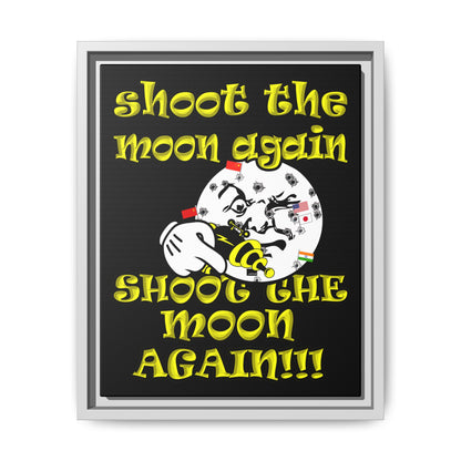 shoot the moon again - framed canvas art (black)