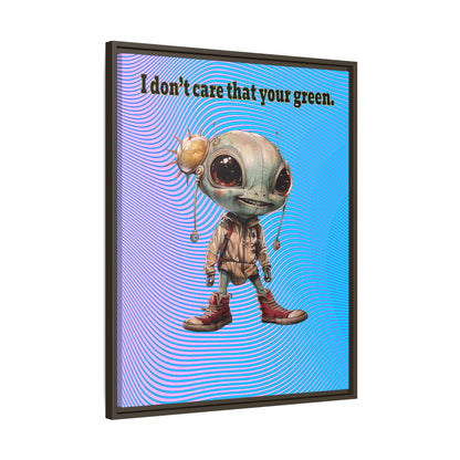 I don't care that your green - framed canvas art (light blue-purple wave)