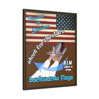 shoot for the stars - framed canvas art (brown)