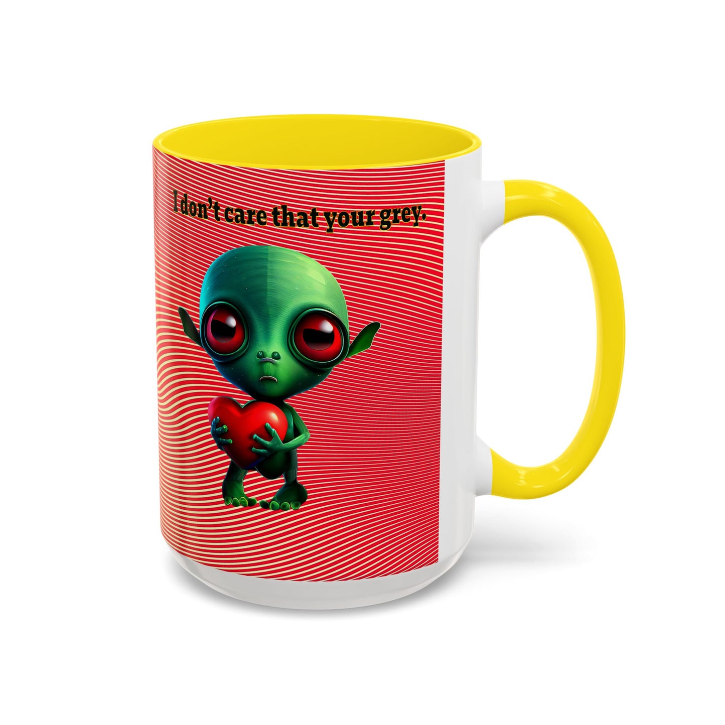 I don't care that your grey - Accent Mug (yellow-orange wave)