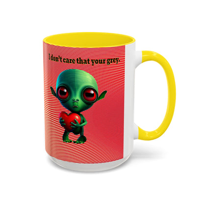I don't care that your grey - Accent Mug (yellow-orange wave)