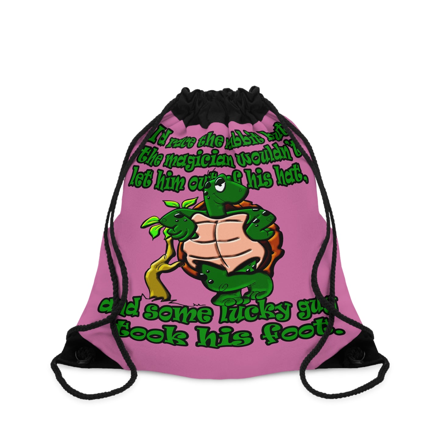 turtle race - Drawstring Bag (light pink)