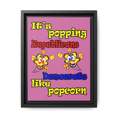 popping like popcorn - framed canvas art (light pink)