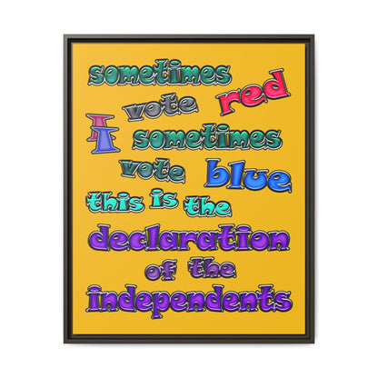 declaration of the independents - framed canvas art (yellow)