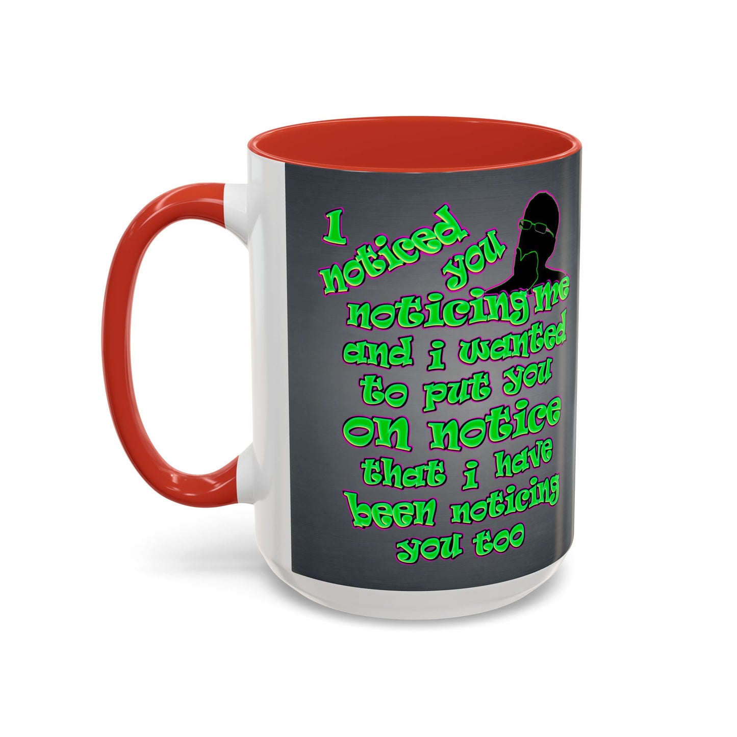 noticed you noticing - Accent Mug (grey-light grey)