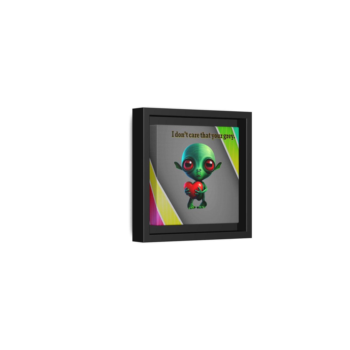I don't care that your grey - framed canvas art (rainbow split)